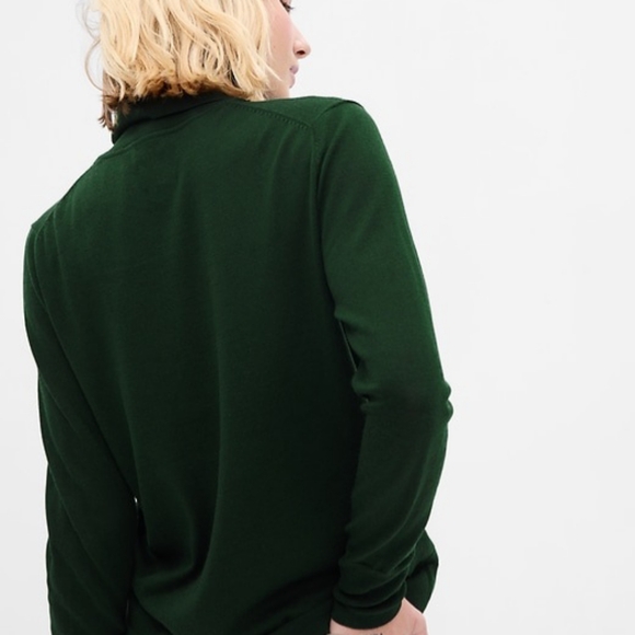 GAP Women Forest Green 100% Merino Wool Turtleneck Sweater Large New With Tag - Picture 3 of 6